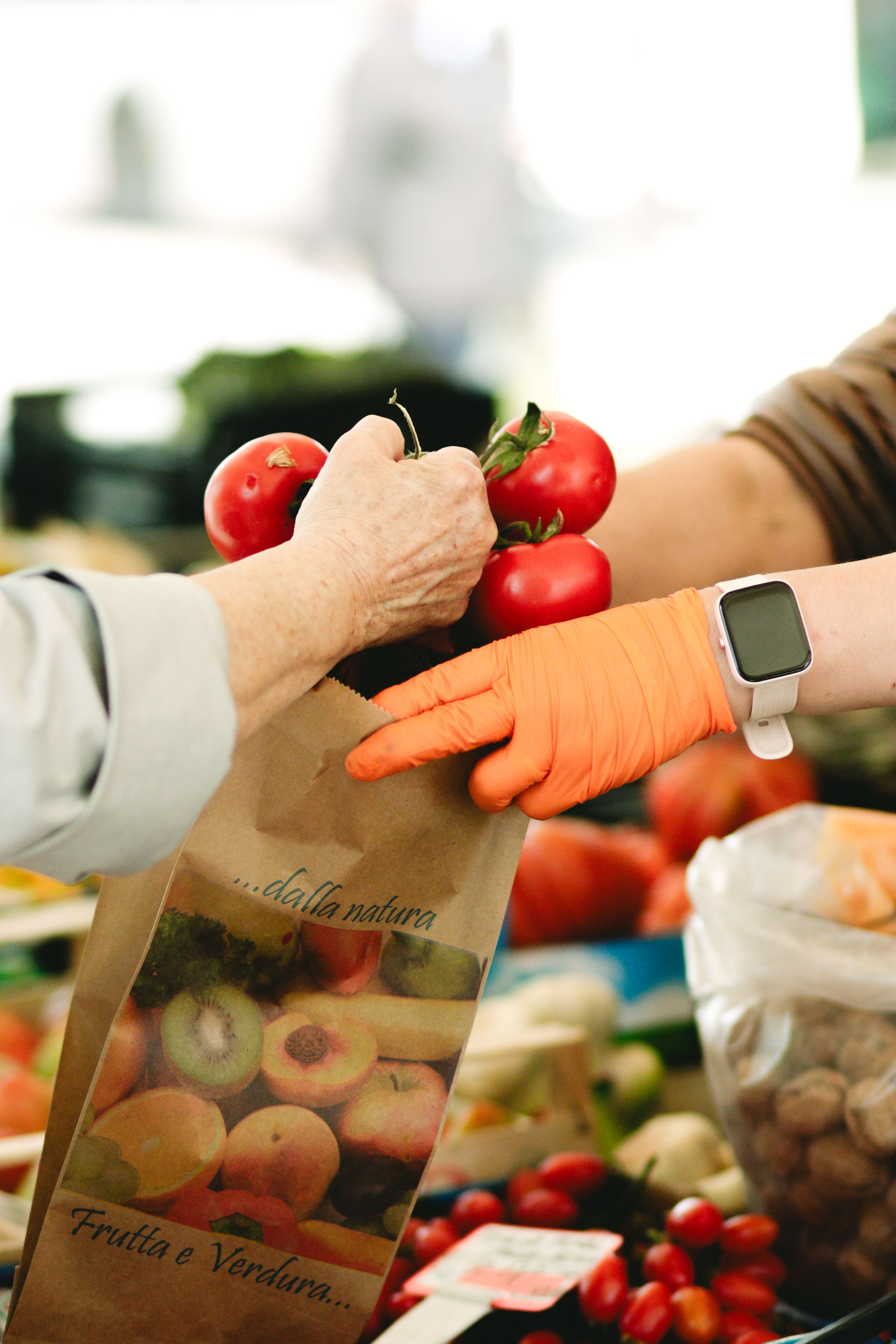 marketplace with smartwatch
